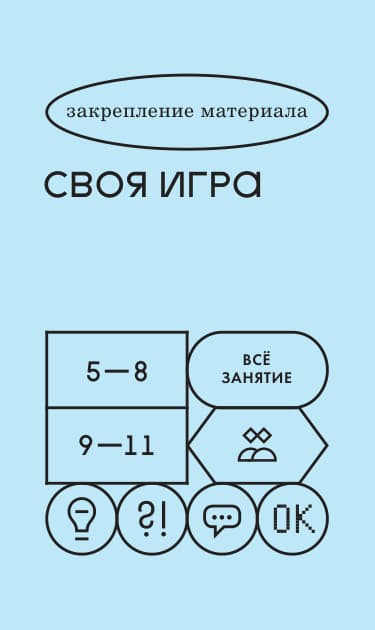 Пример карточки «Своя игра»